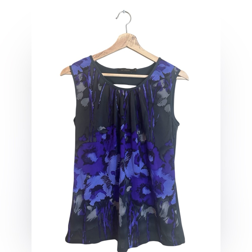 The Limited Black and Purple Floral Tank Size Large Like New